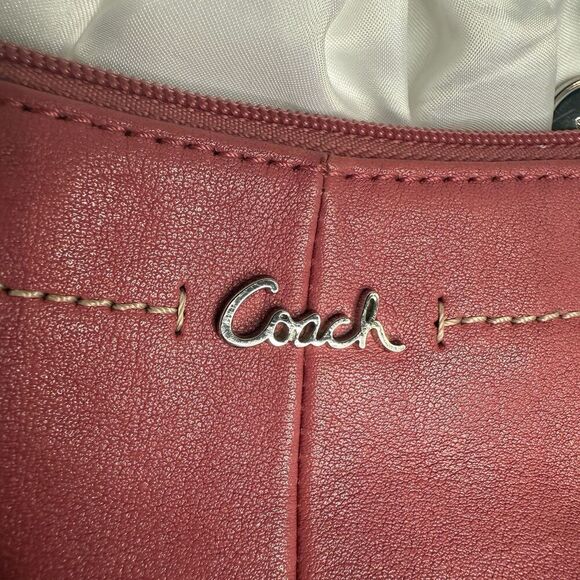 Coach Ashley Ginger Beet Leather Swing pack Silver Hardware Bag Purse - Picture 14 of 16